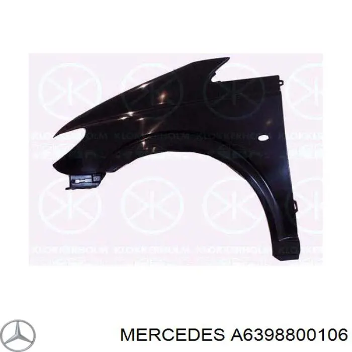 6398800106 Mercedes guardabarros delantero derecho