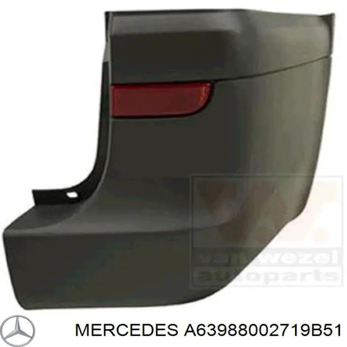 A63988002719B51 Mercedes parachoques trasero
