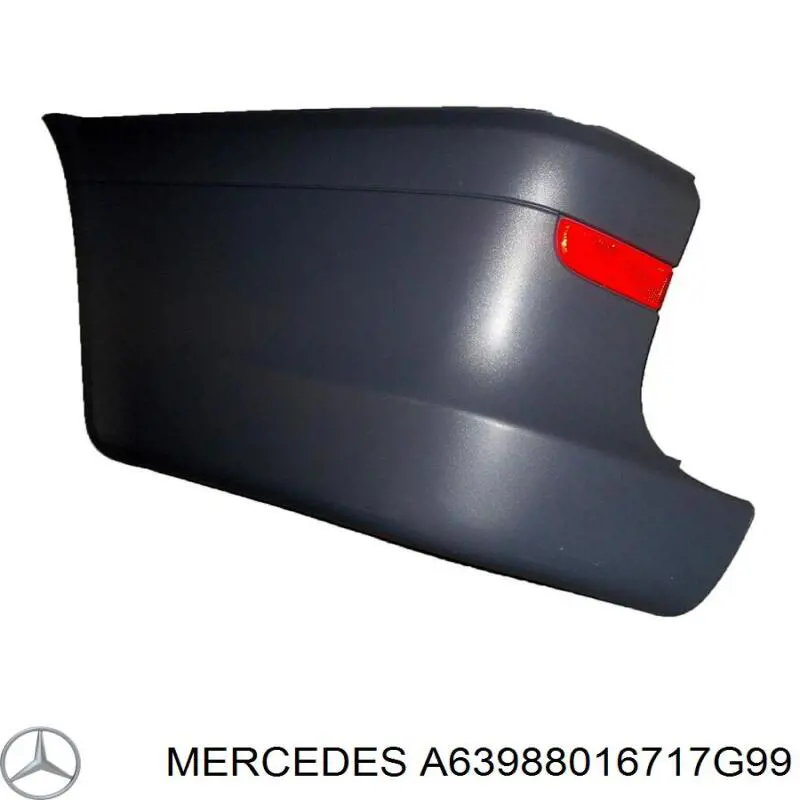 A63988016717G99 Mercedes parachoques trasero, parte izquierda