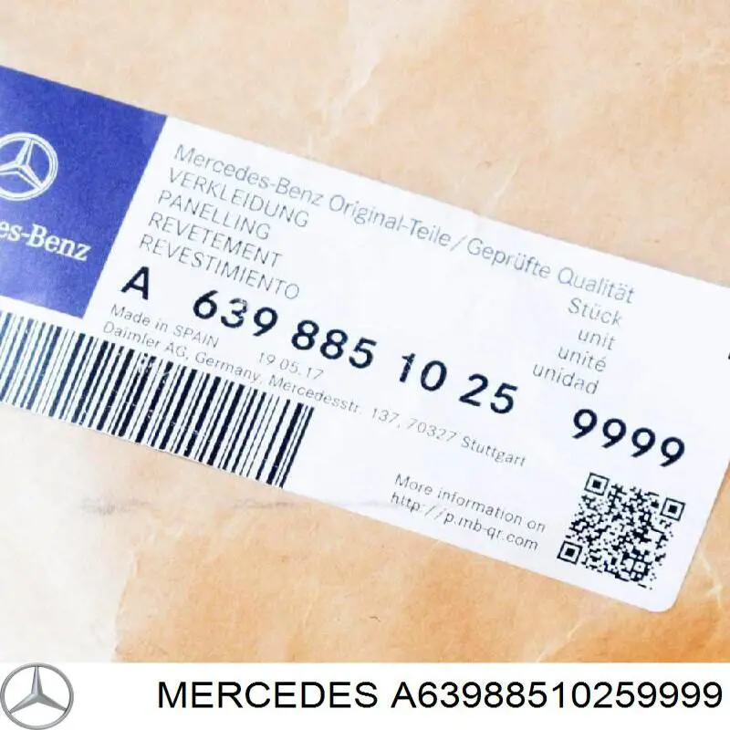 Comprar A63988510259999 Mercedes Defensa delantera