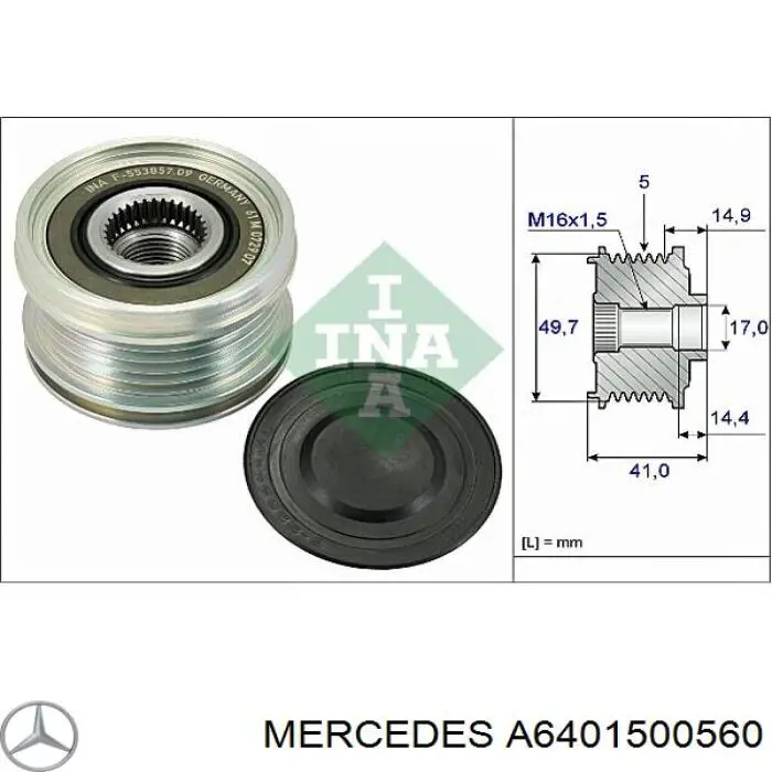 A6401500560 Mercedes Rueda libre alternador 