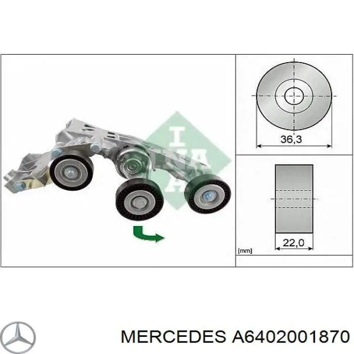 Comprar A6402001870 Mercedes Tensor de la correa trapecial