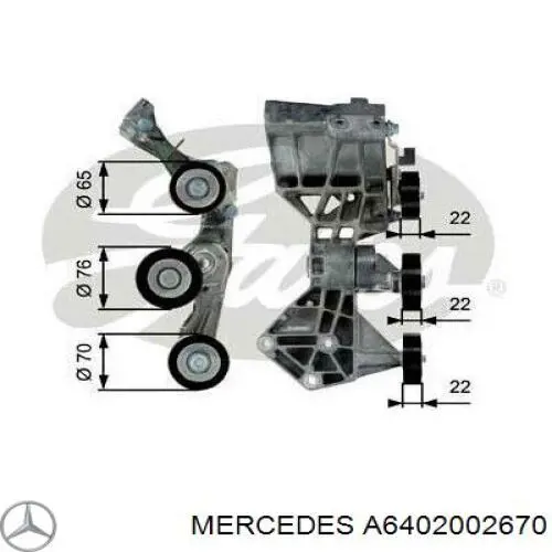 Tensor de correa poli V A6402002670 Mercedes