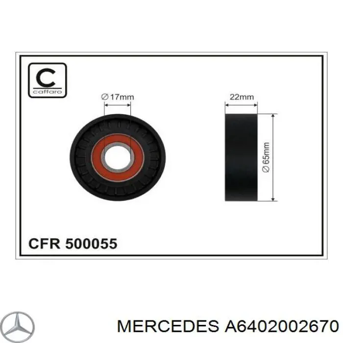 A6402002670 Mercedes tensor de correa, correa poli v