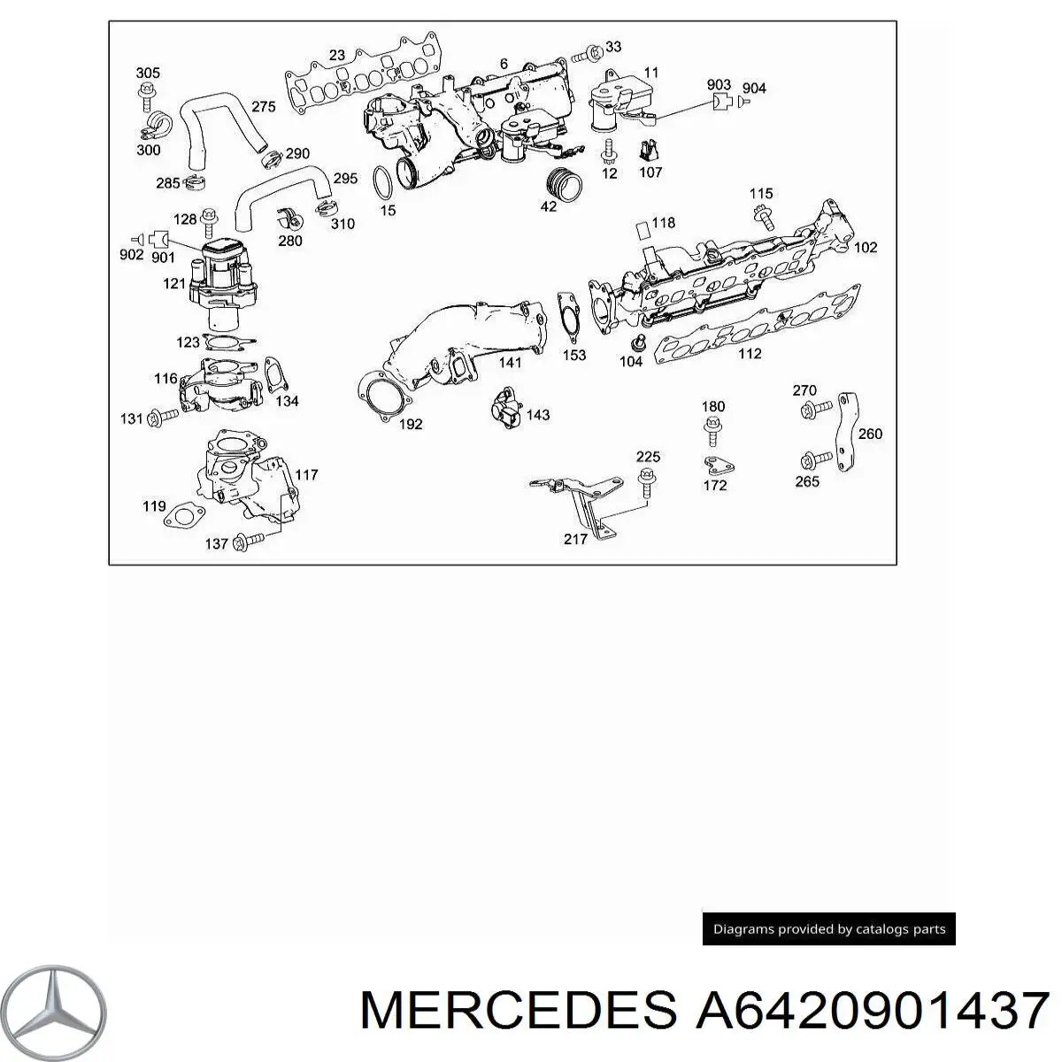 A6420901437 Mercedes colector de admisión, suministro de aire