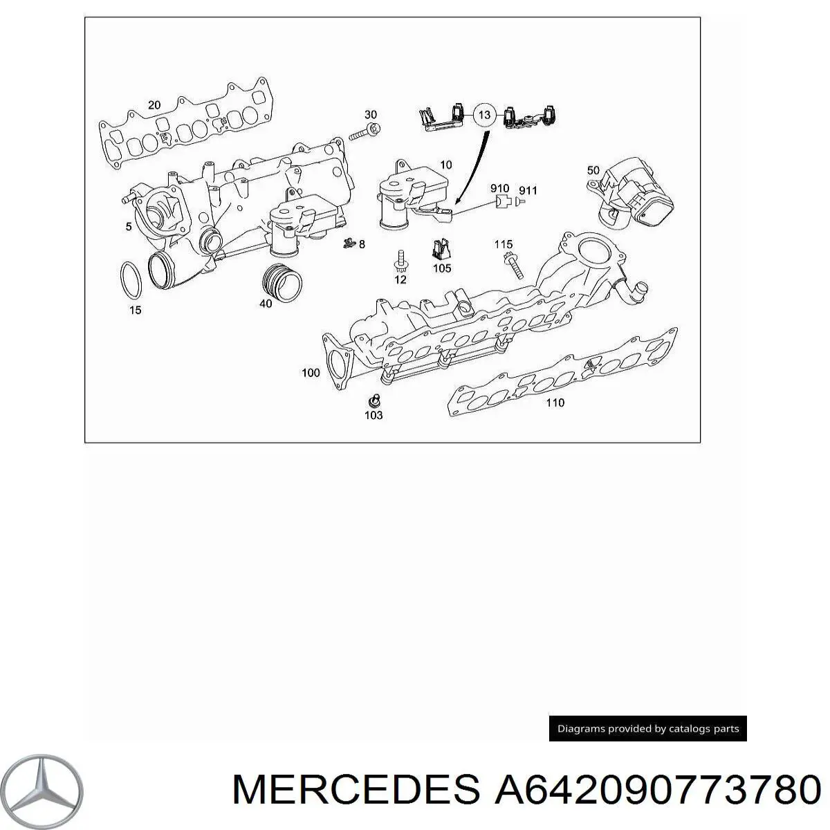 6420907737 VAG colector de admisión derecho