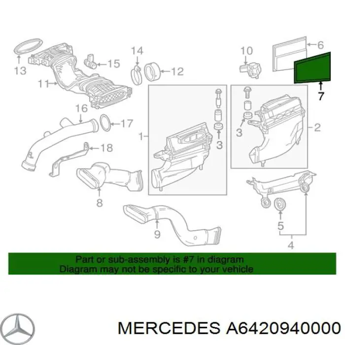 A6420940000 Mercedes Filtro de aire de motor