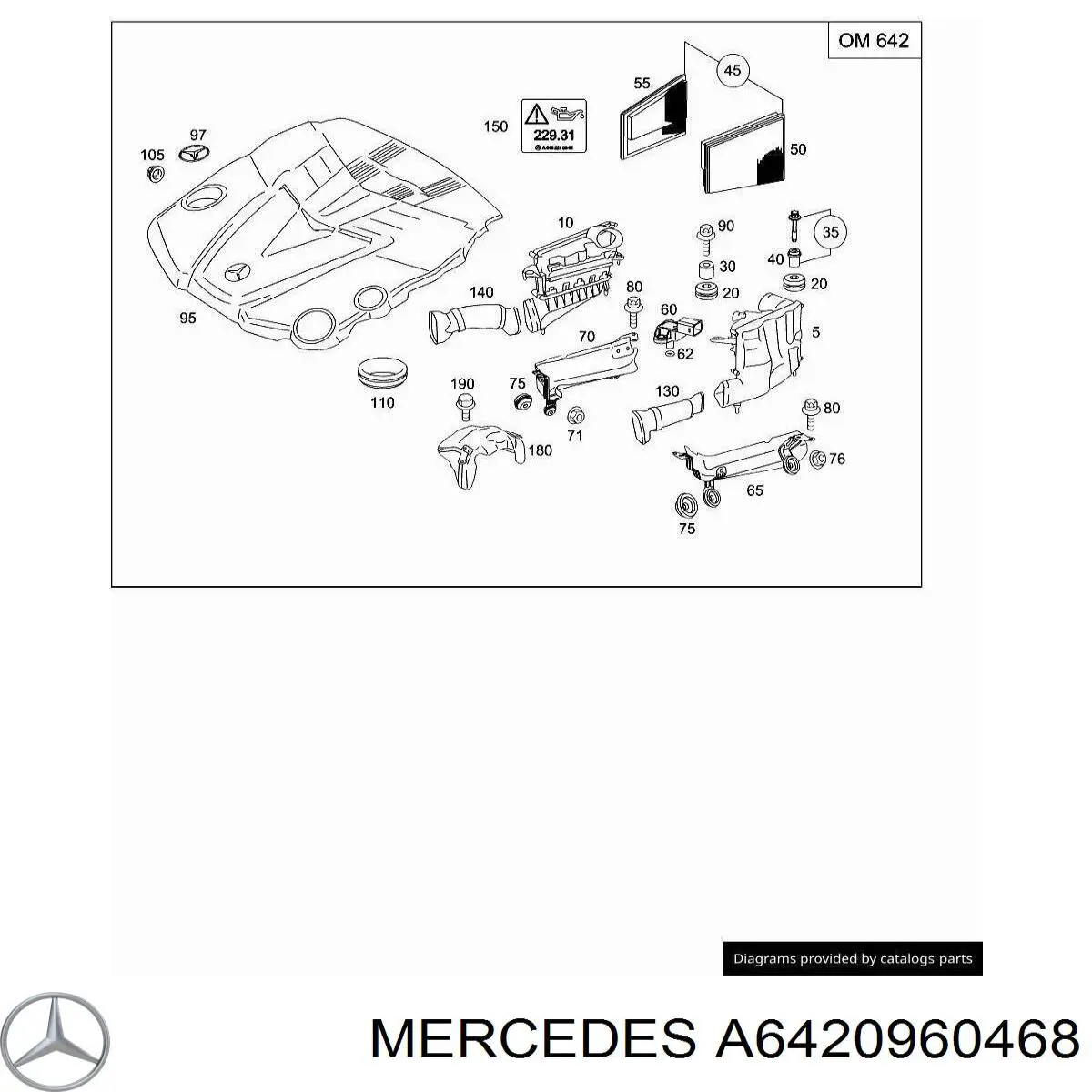 Pantalla térmica de la turbina A6420960468 Mercedes
