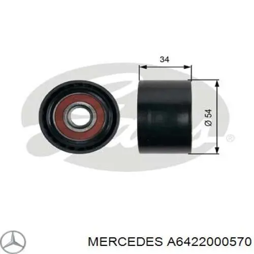 Polea inversión/guía, correa auxiliar servicios Mercedes A6422000570 precio, desde 10,80 EUR
