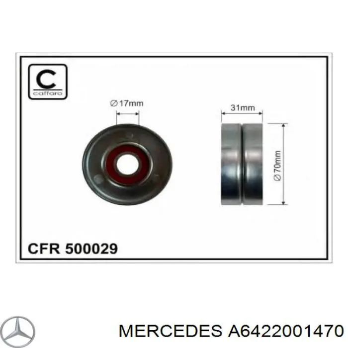 A6422001470 Mercedes tensor de correa, correa poli v