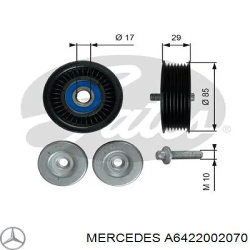Polea inversión/guía, correa auxiliar servicios Mercedes A6422002070 precio, desde 18,72 EUR