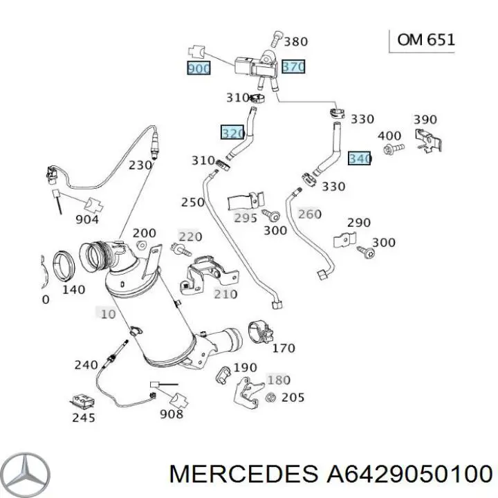 Sensor de presion gases de escape A6429050100 Mercedes