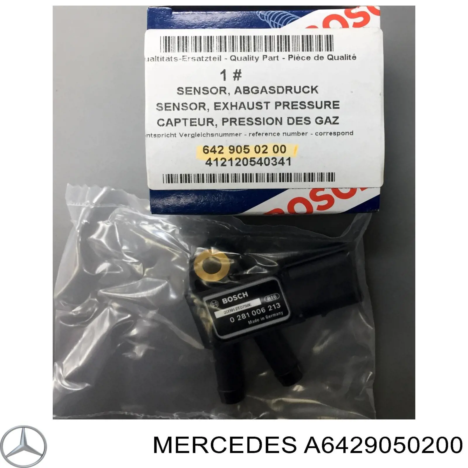 Sensor, presión gas de escape Mercedes A6429050200