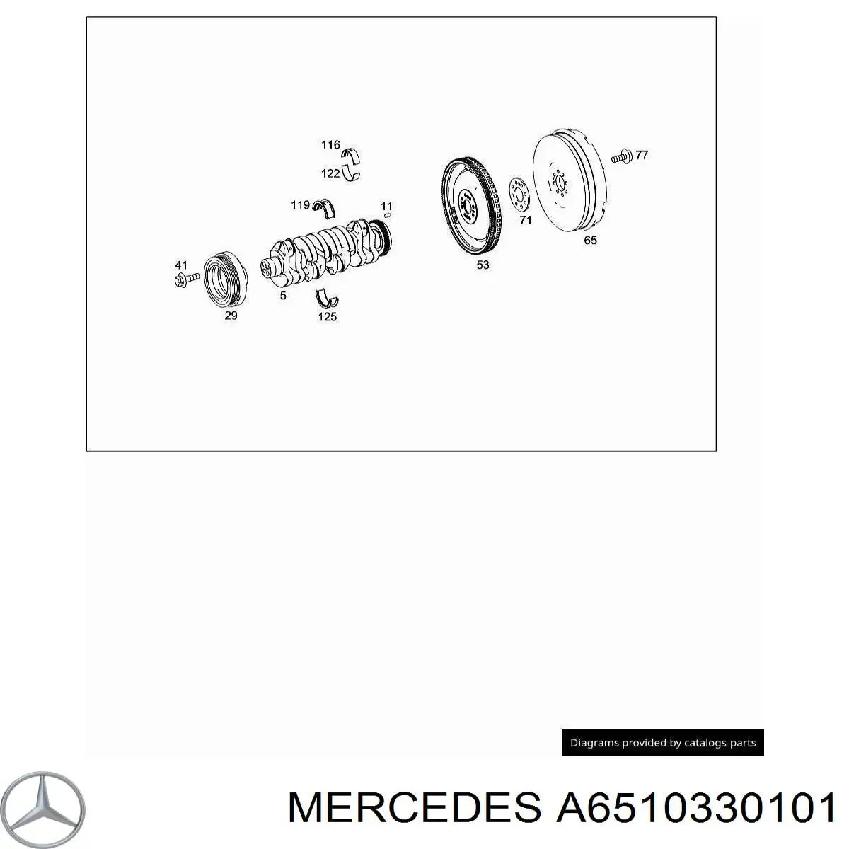 Comprar A6510330101 Mercedes Juego de cojinetes de cigüeñal, cota de reparación (+0,50 mm)