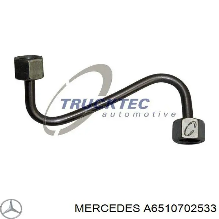A6510702533 Mercedes tubería alta presión, sistema inyección para cilindro 3