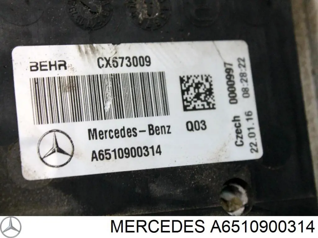Enfriador de aire de admisión Mercedes A6510900314