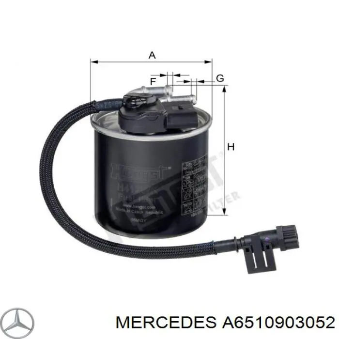 Filtro combustible Mercedes A6510903052 precio, desde 44,85 EUR