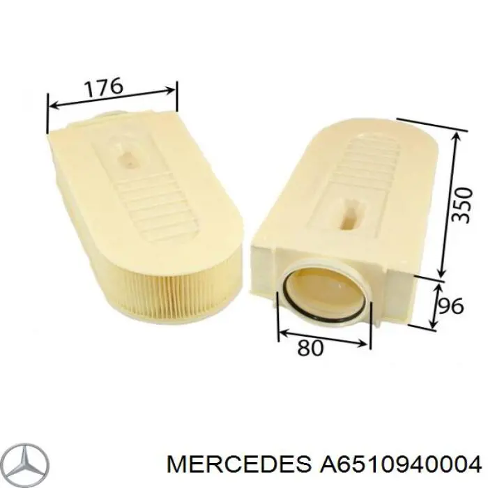Filtro aire Mercedes A6510940004