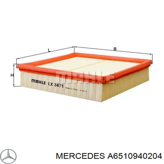 A6510940204 Mercedes filtro de aire