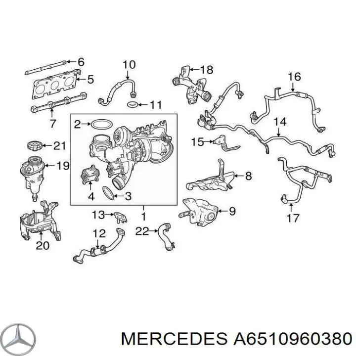 A6510960380 Mercedes Junta de manguera de drenaje de aceite de turbina