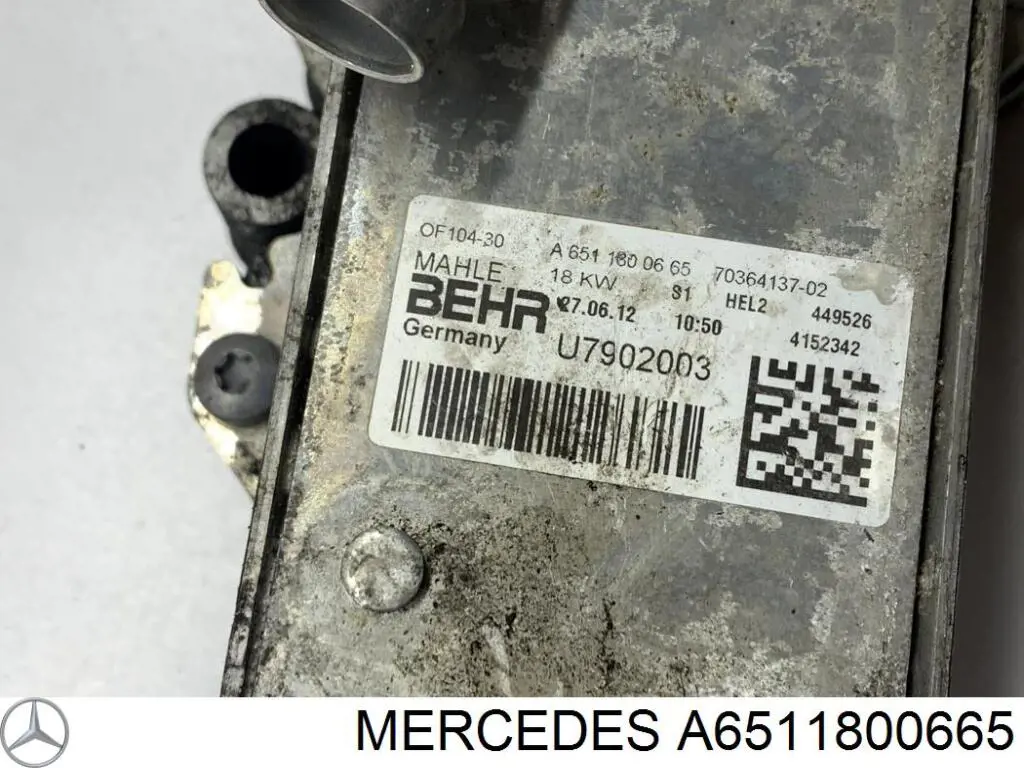 A6511800665 Mercedes Radiador de aceite