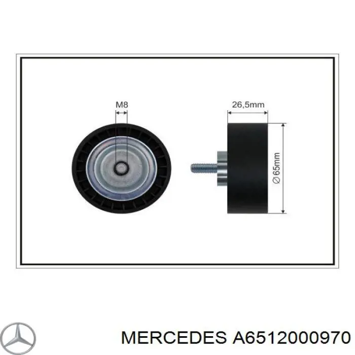 A6512000970 Mercedes polea inversión / guía, correa poli v