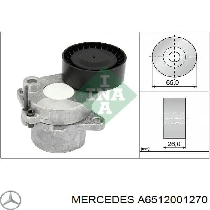 Tensor de la correa trapecial Mercedes A6512001270 precio, desde 84,61 EUR
