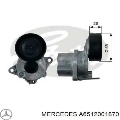 Comprar A6512001870 Mercedes Tensor de correa poli V 