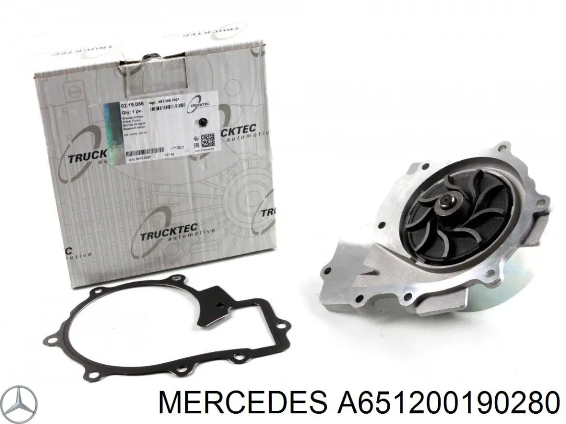 Bomba de agua A651200190280 Mercedes