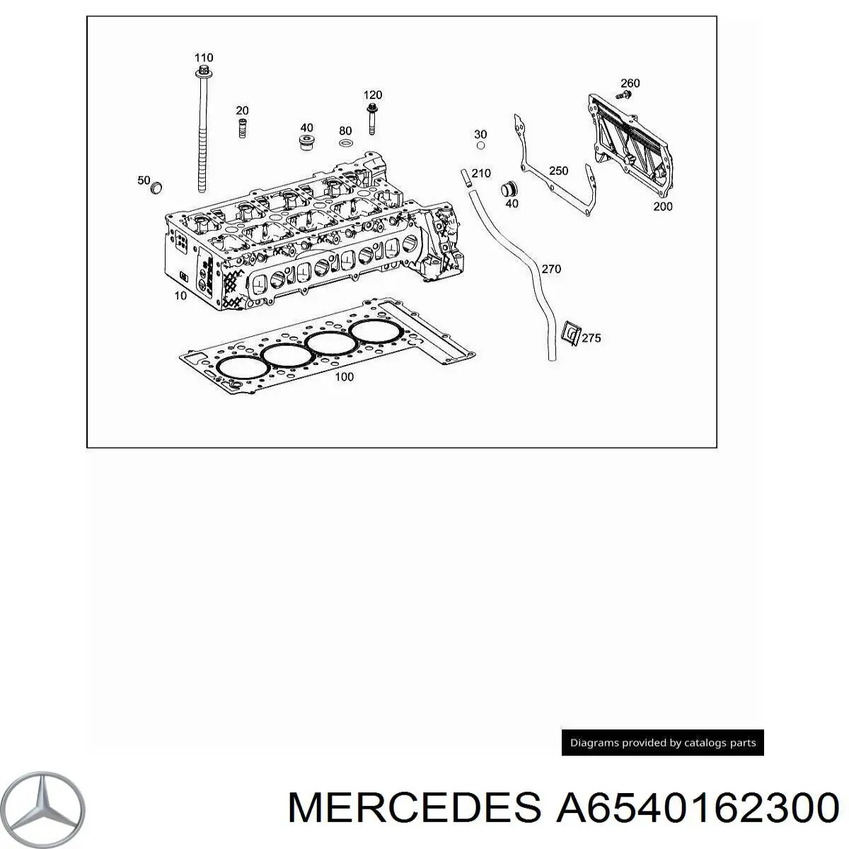 A6540162300 Mercedes junta, cárter de mando, superior