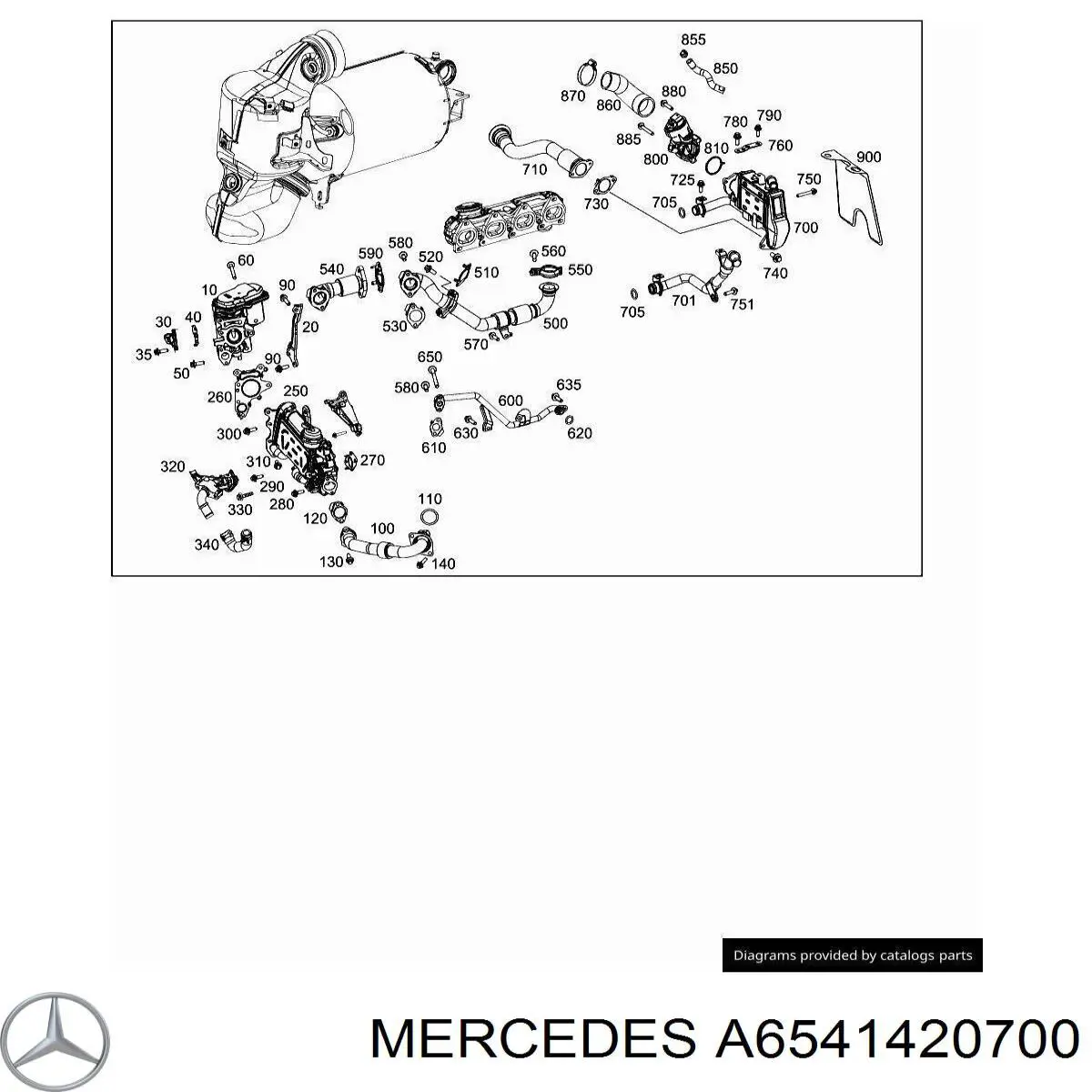A6541420580 Mercedes Junta del enfriador EGR del sistema de recirculación de gases