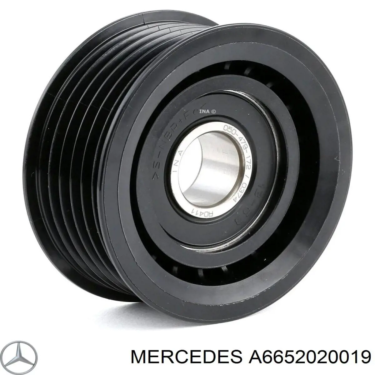 A6652020019 Mercedes polea inversión / guía, correa poli v