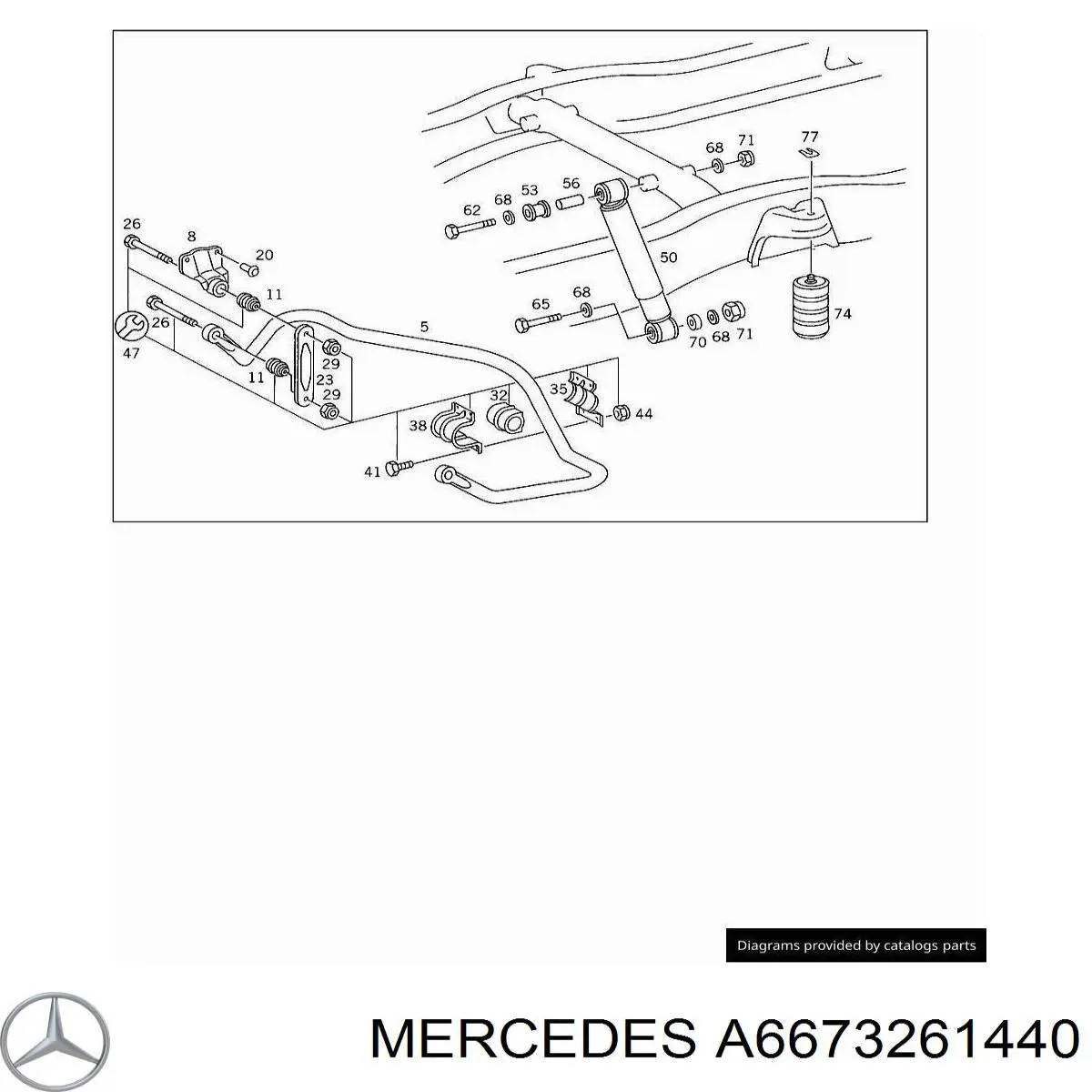 Abrazadera de sujeción de la bieleta estabilizadora trasera Mercedes A6673261440 precio, desde 9,80 EUR