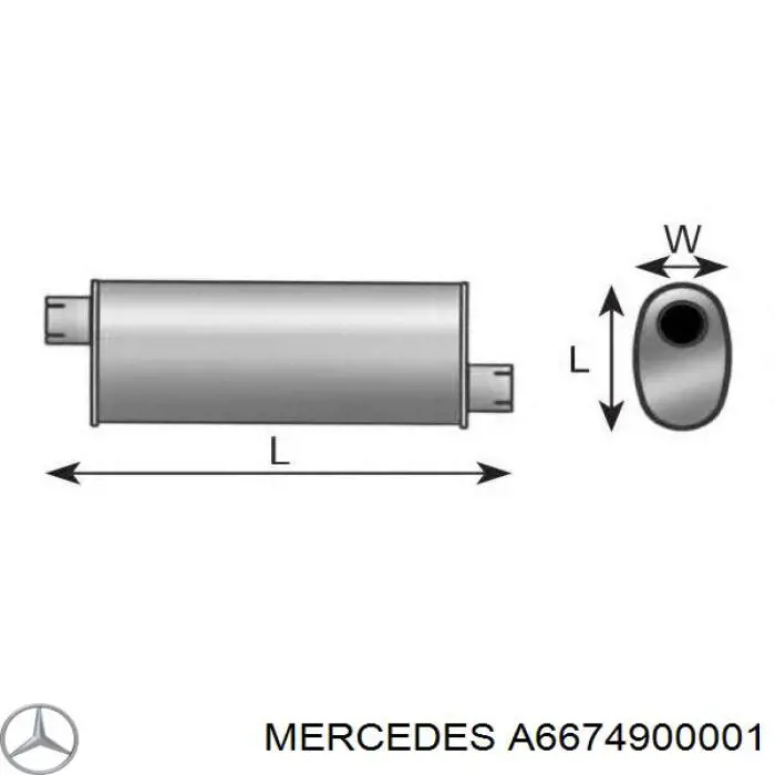 A667490000164 Mercedes silenciador posterior
