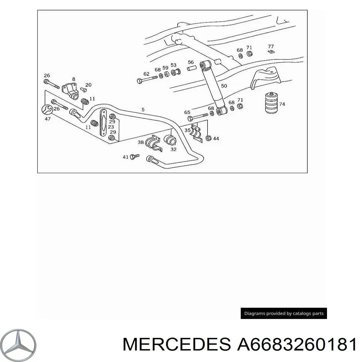 Buje de barra estabilizadora trasera Mercedes A6683260181 precio, desde 5,70 EUR