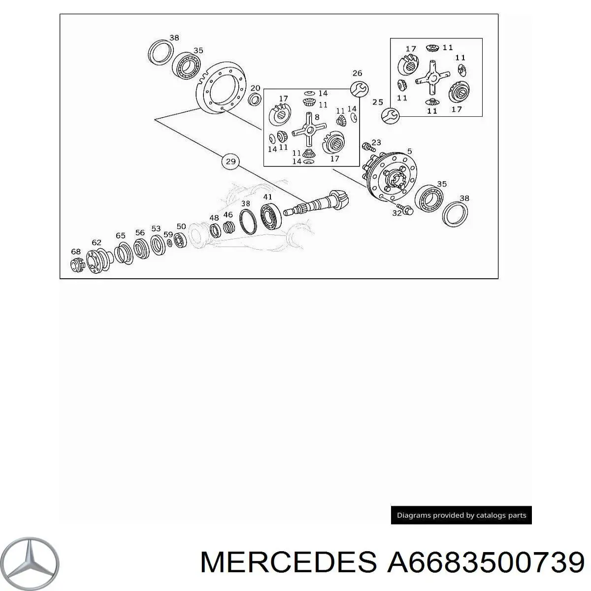 Comprar A6683500739 Mercedes Corona y piñón del diferencial trasero