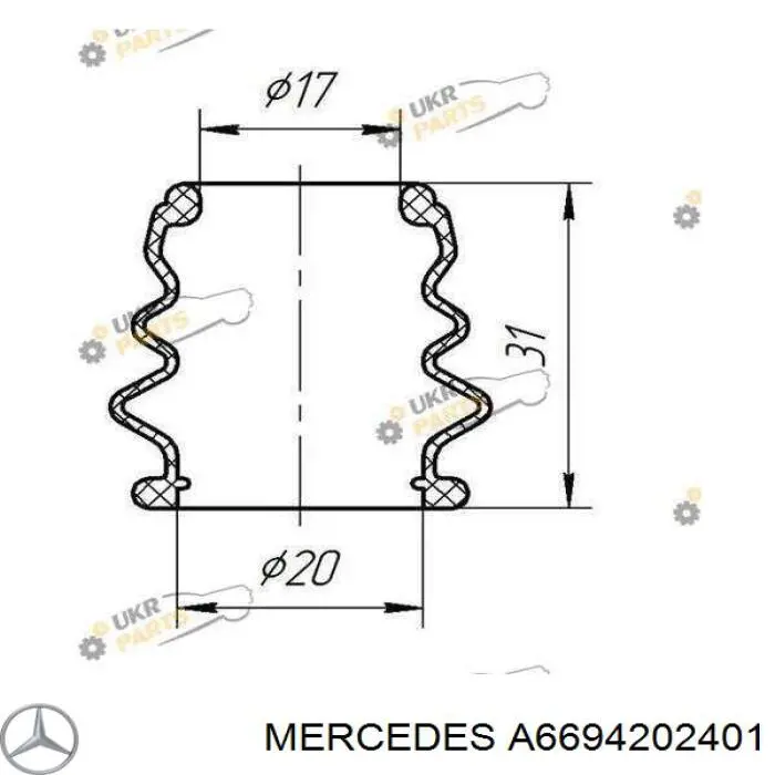 A6694202401 Mercedes pinza de freno delantera izquierda