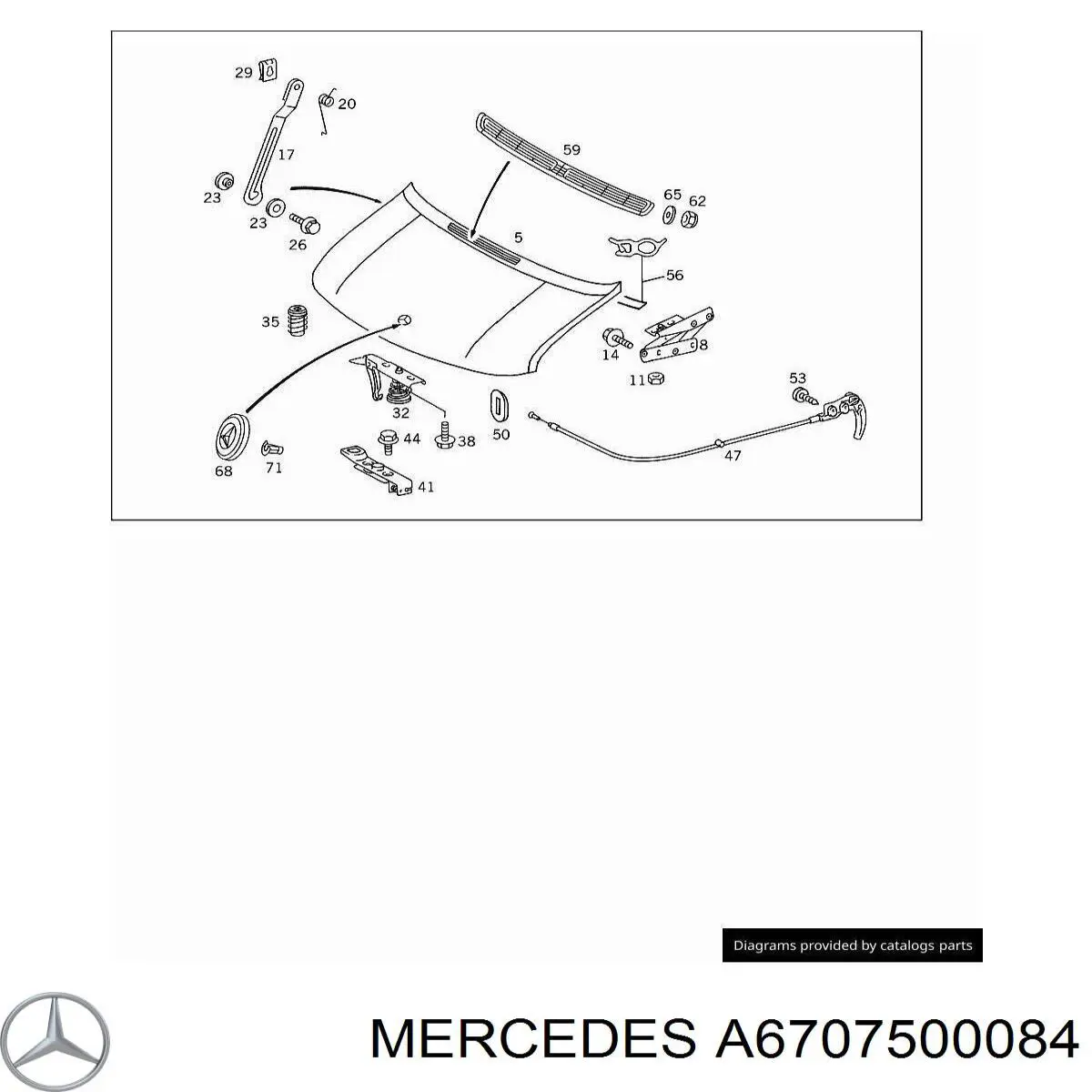 Cerradura de capó Mercedes A6707500084 precio, desde 13,39 EUR