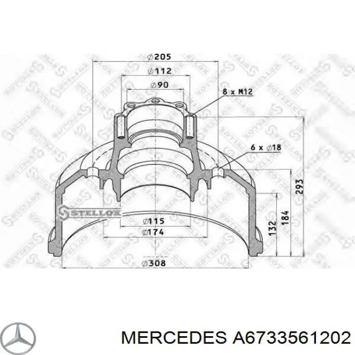 A6733561202 Mercedes freno de tambor trasero
