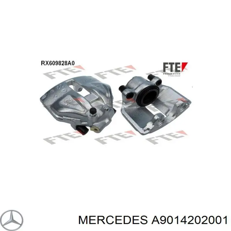 Pinza de freno delantera izquierda A9014202001 Mercedes
