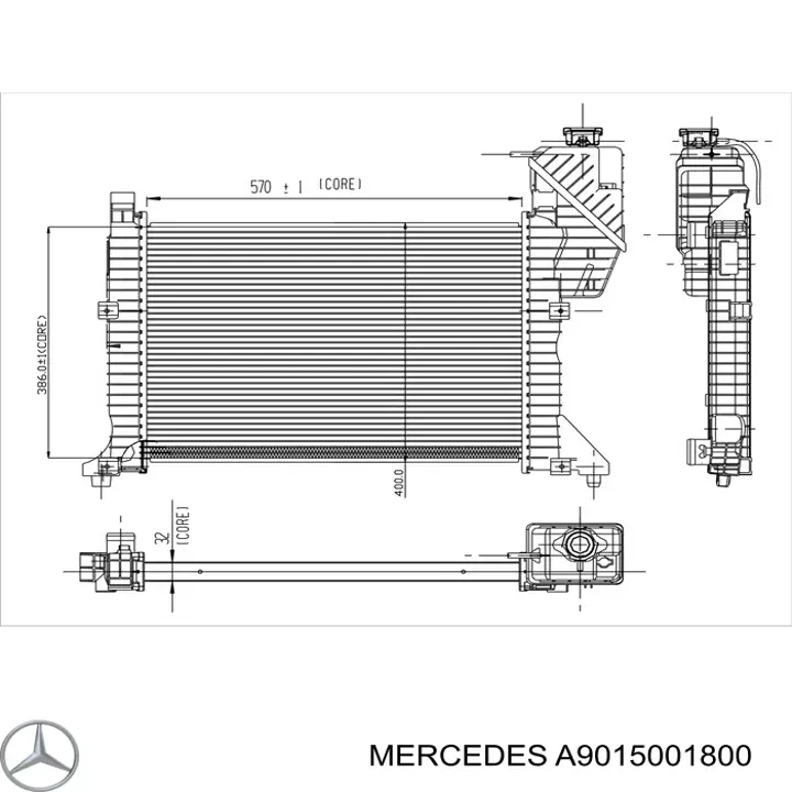 Radiador A9015001800 Mercedes