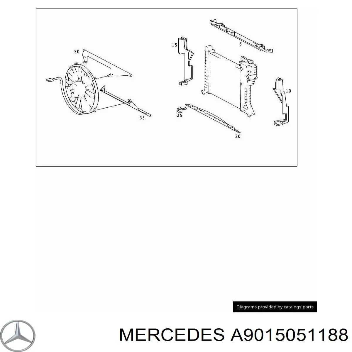 A9015051188 Mercedes soporte de radiador izquierdo