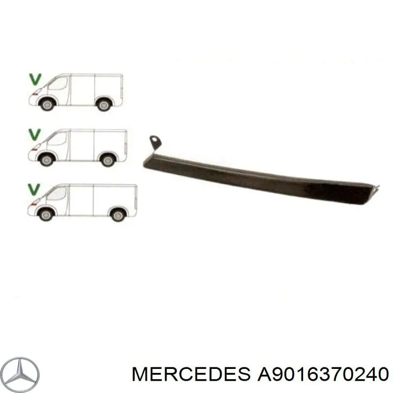 A9016370240 Mercedes listón del faro izquierdo