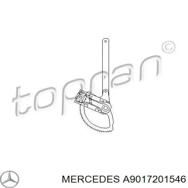 A9017201546 Mercedes mecanismo de elevalunas, puerta delantera derecha