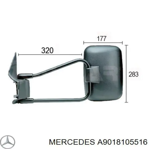 A9018105516 Mercedes espejo retrovisor izquierdo