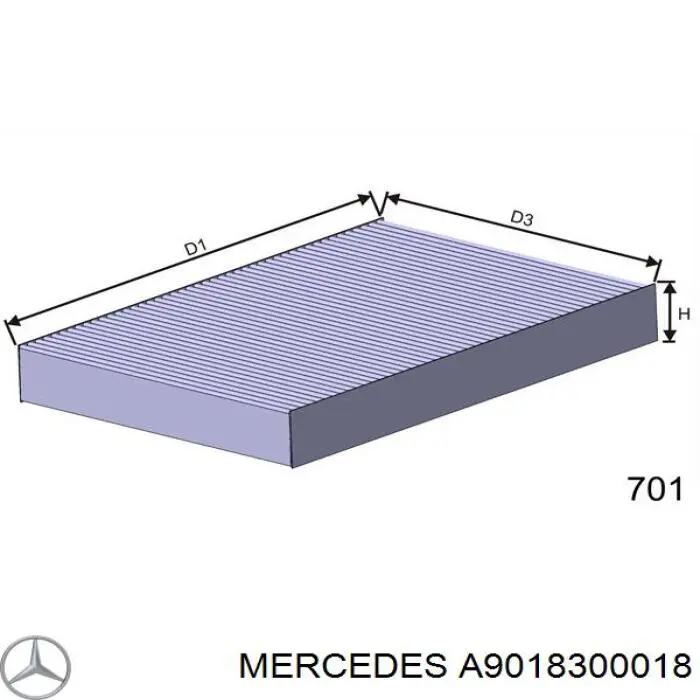 A9018300018 Mercedes filtro de habitáculo