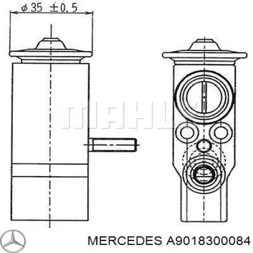A9018300084 Mercedes válvula de expansión, aire acondicionado