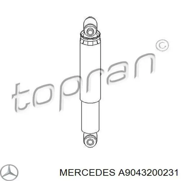 A9043200231 Mercedes amortiguador trasero