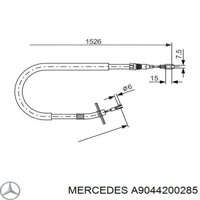 A9044200285 Mercedes cable de freno de mano trasero derecho