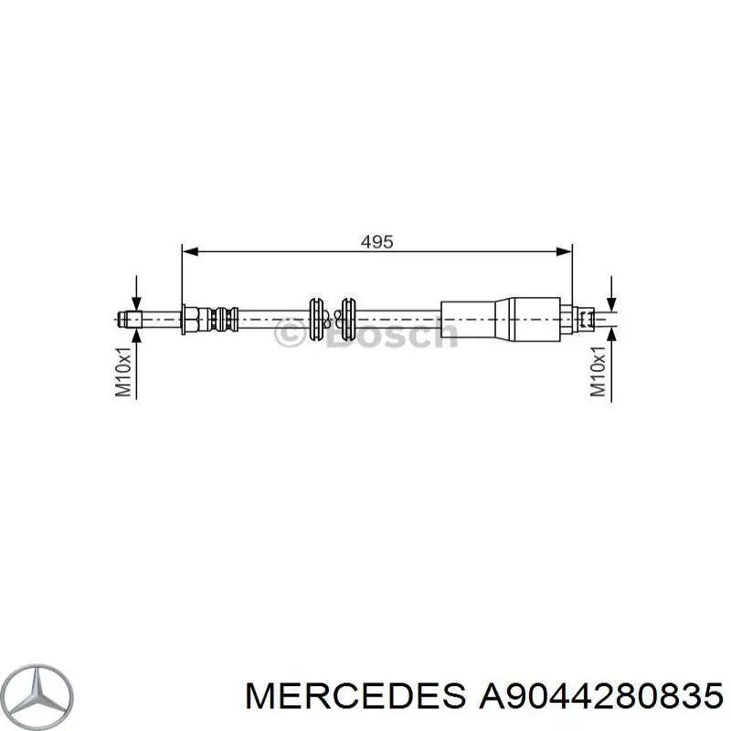 A9044280835 Mercedes latiguillo de freno trasero